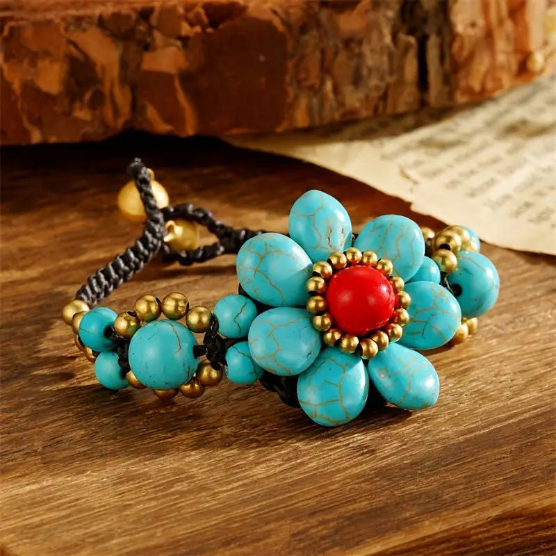 Handvävt Blommigt Armband