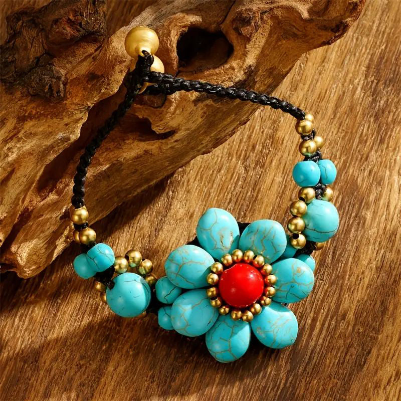 Handvävt Blommigt Armband