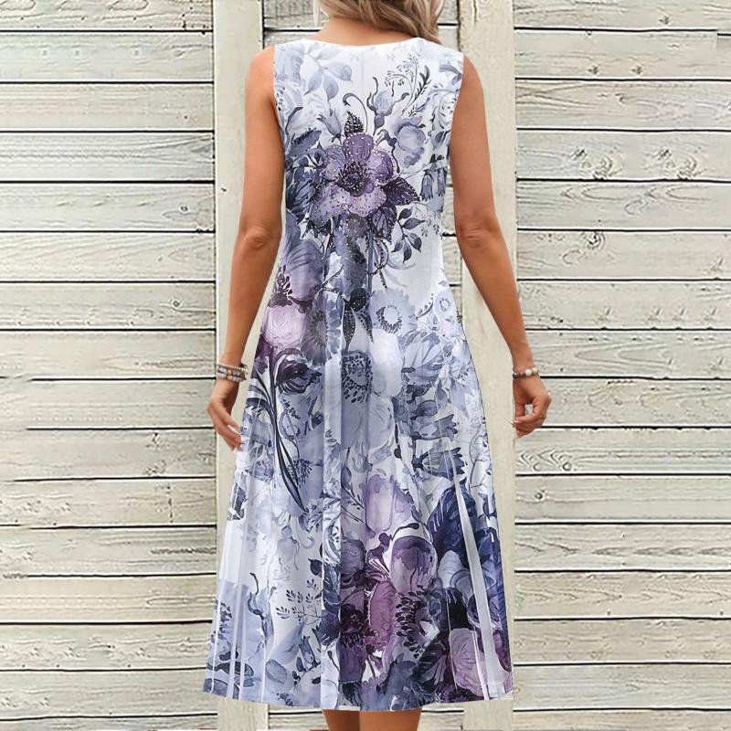 Vintage Klänning Med Blommönster