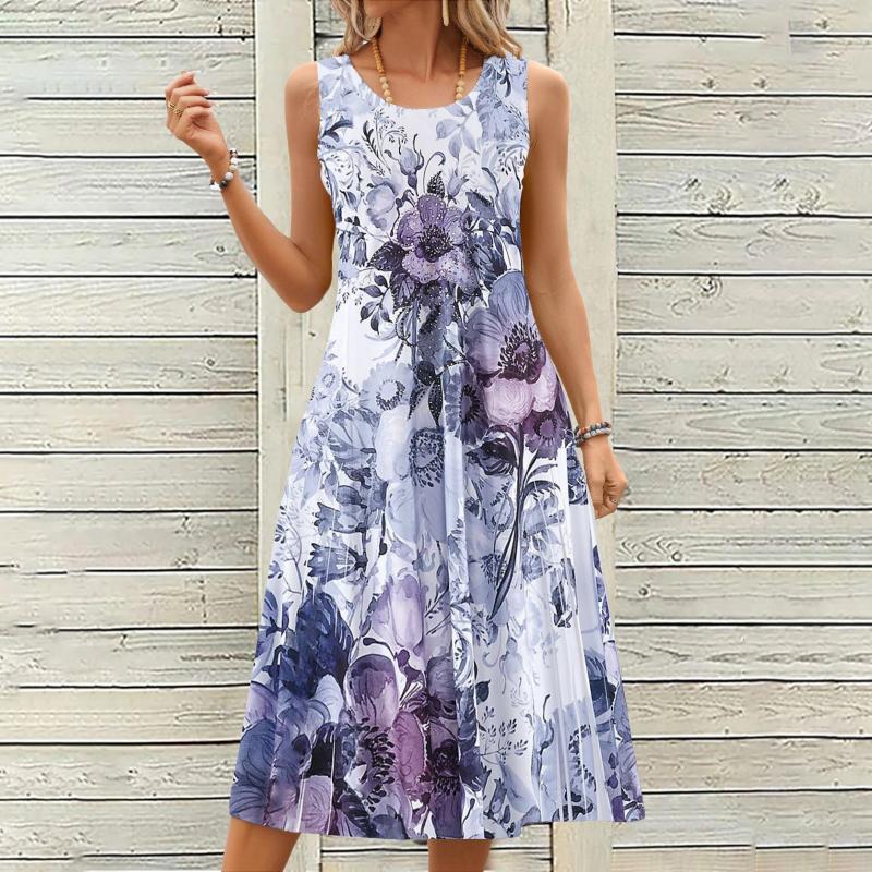 Vintage Klänning Med Blommönster