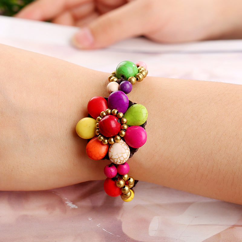 Handvävt Blommigt Armband
