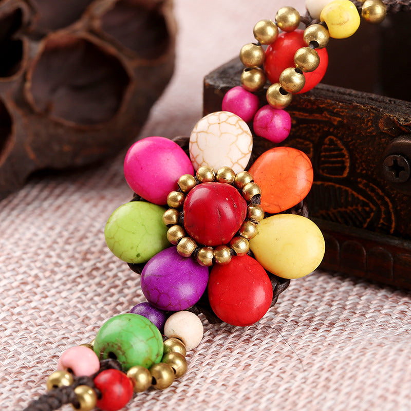 Handvävt Blommigt Armband