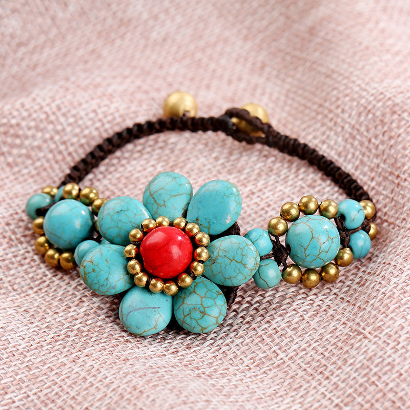 Handvävt Blommigt Armband