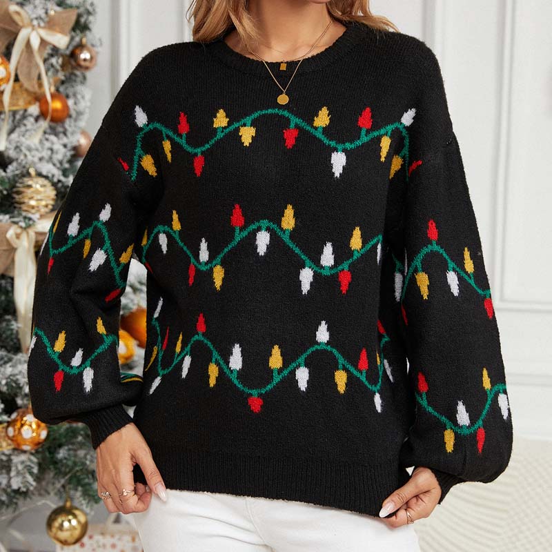 Casual Julstickad Tröja