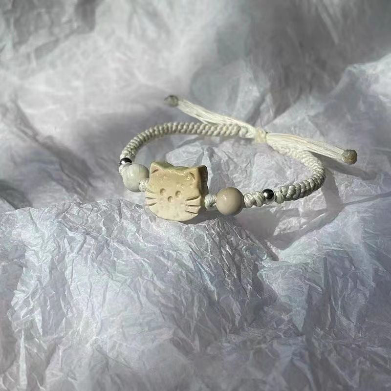 Flätat Armband Med Tecknad Katt