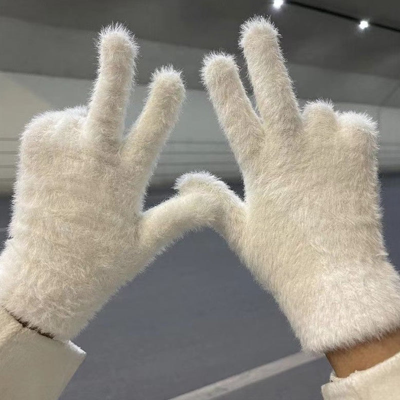 Enfärgade Varma Handskar