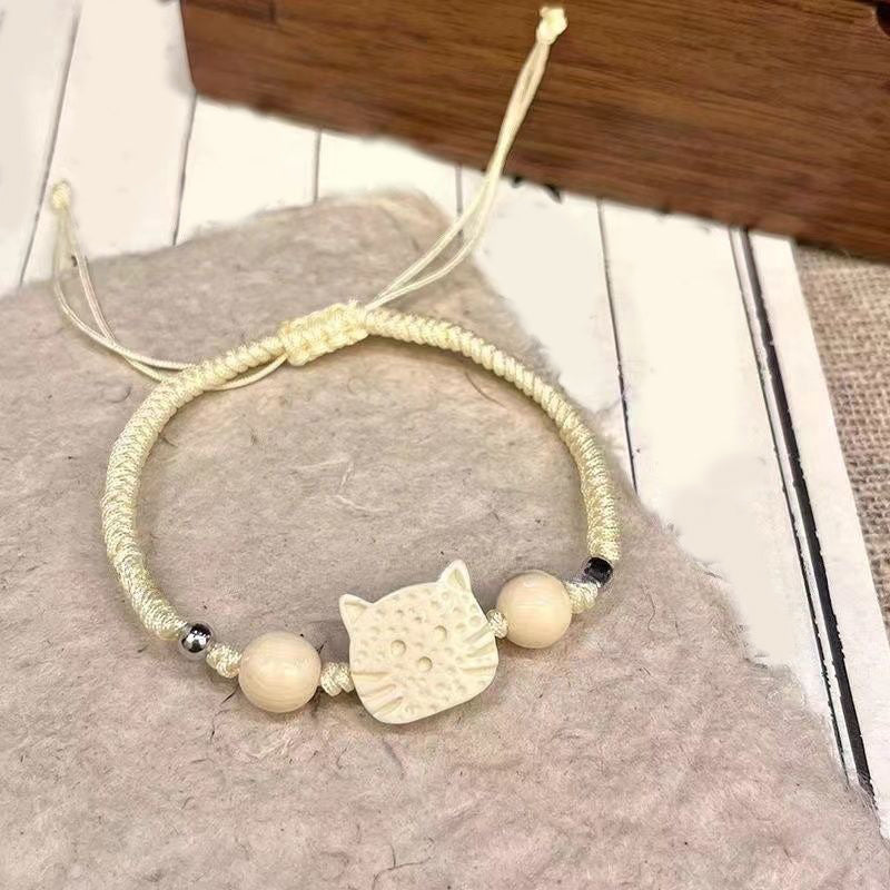 Flätat Armband Med Tecknad Katt