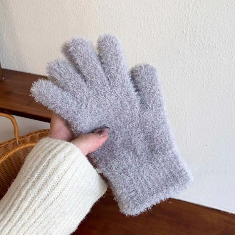 Enfärgade Varma Handskar