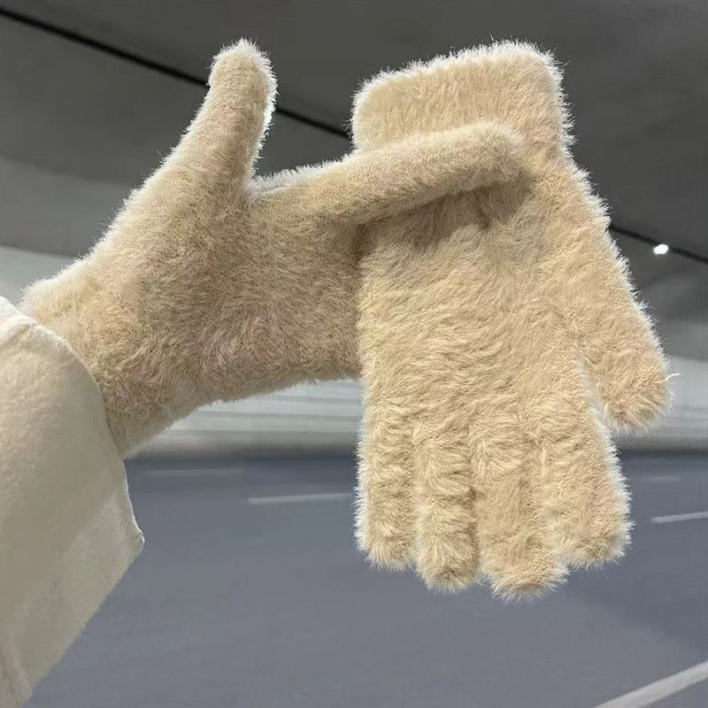 Enfärgade Varma Handskar