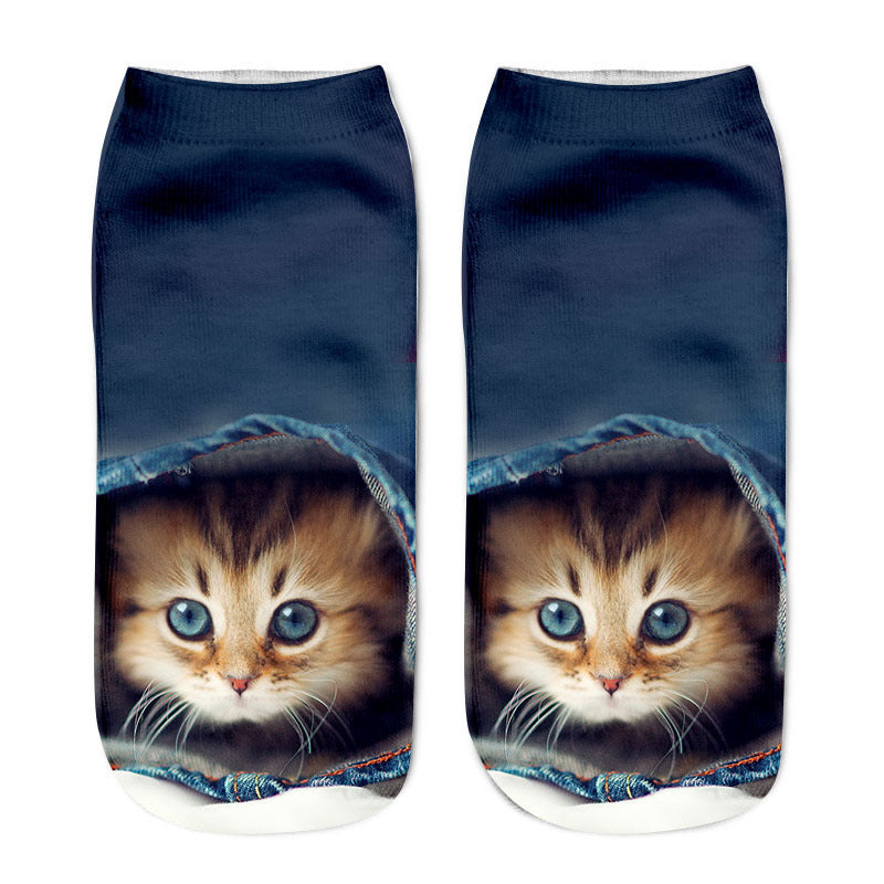Kreativa Strumpor Med Katttryck