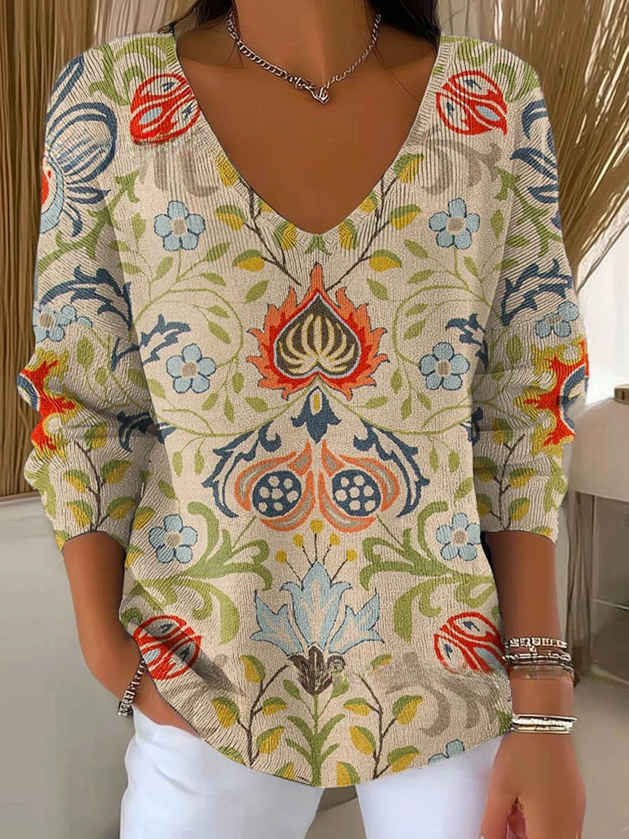 MARGAUX | V-ringad Tröja i Mjuk Trikå