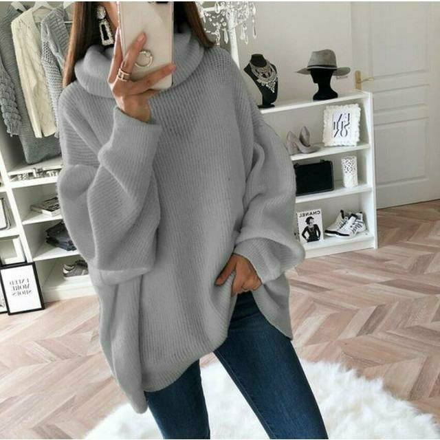 Avslappnad Turtleneck Tröja