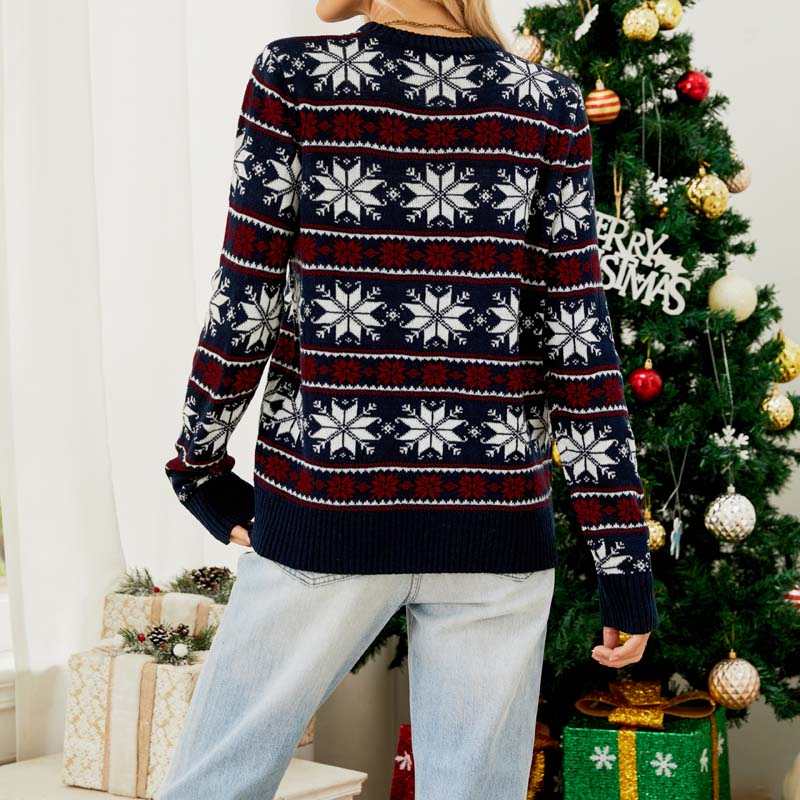 Casual Julstickad Tröja