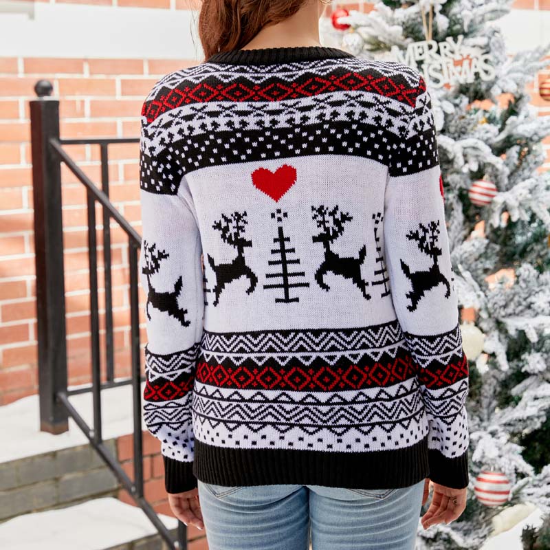 Casual Julstickad Tröja