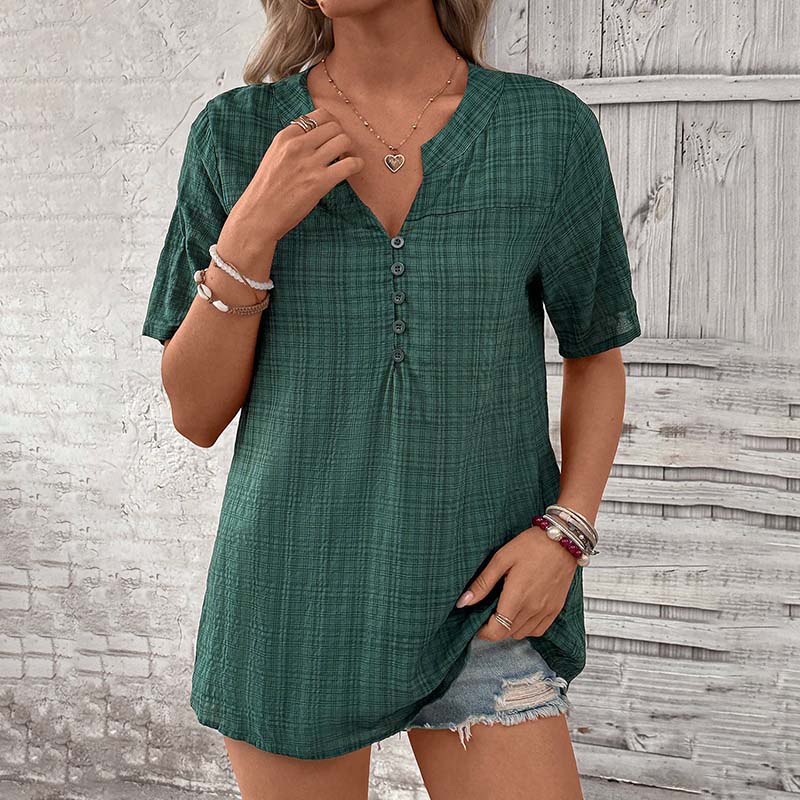 Vintage Rutig Blus