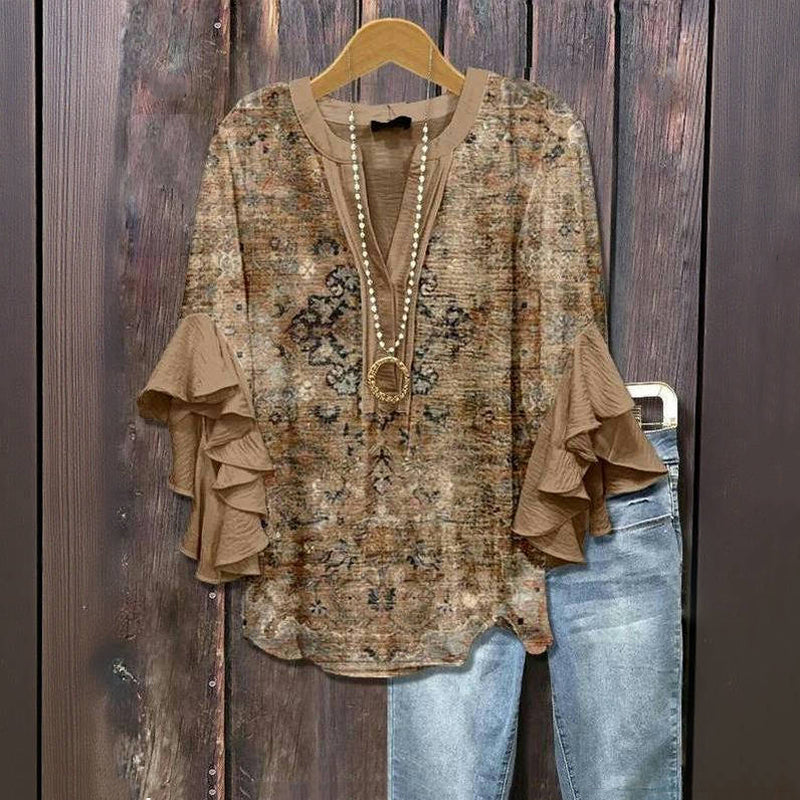 Vintage Avslappnad Blus