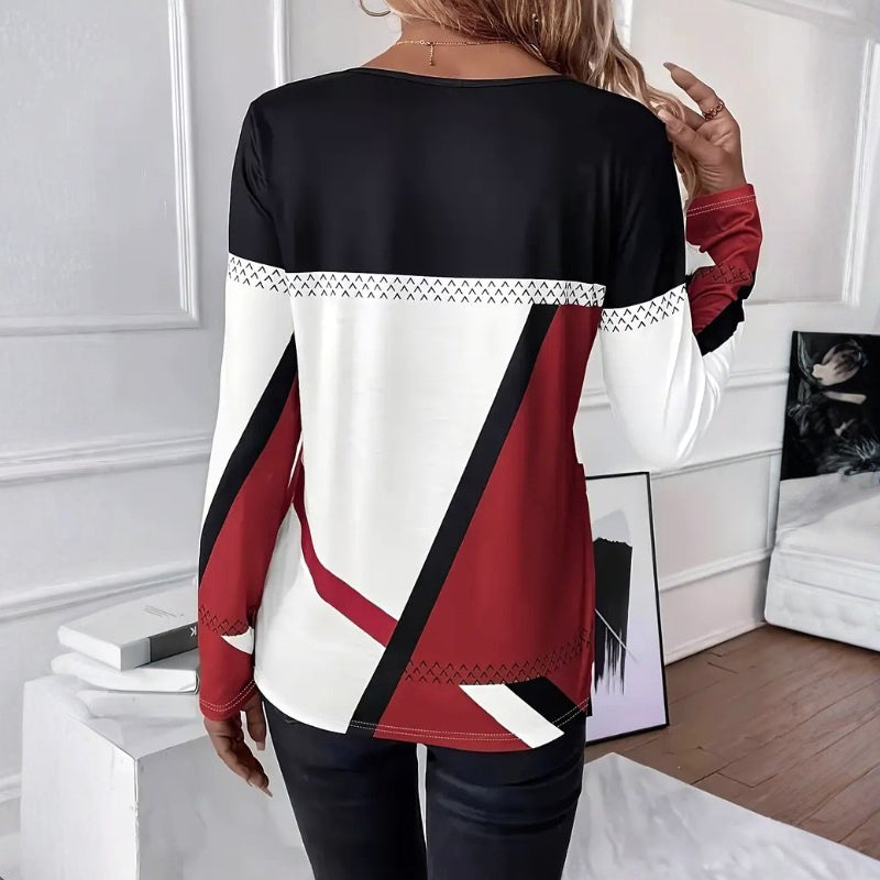 Avslappnad Färgblock T-Shirt