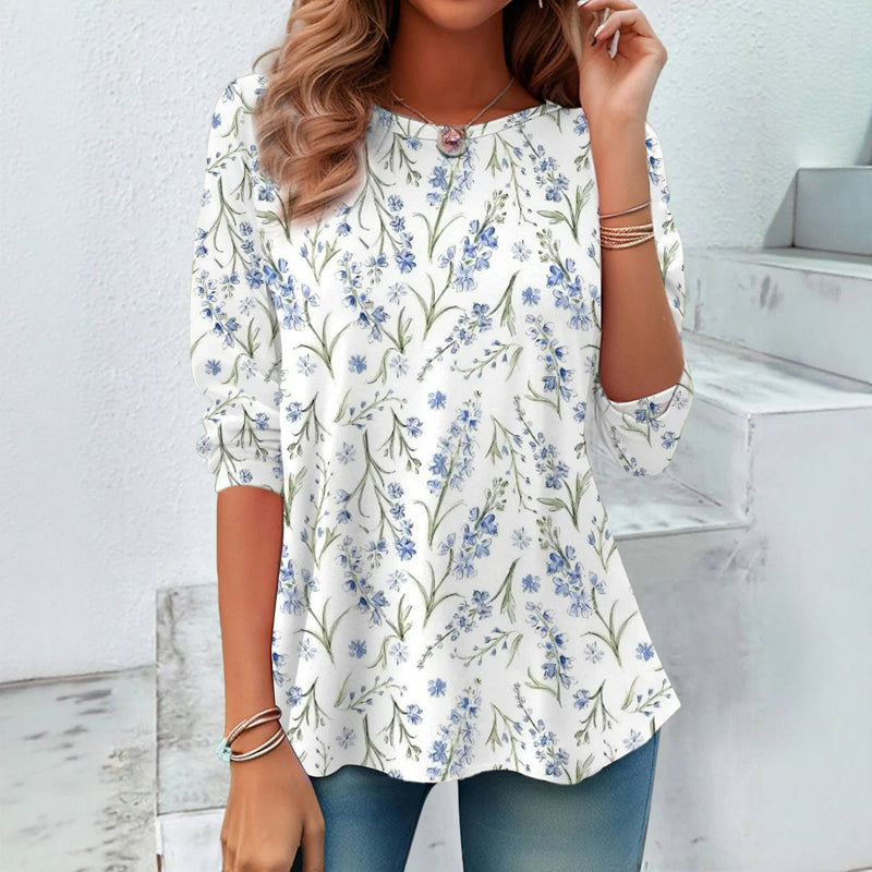 Vintage T-Shirt Med Blommigt Tryck