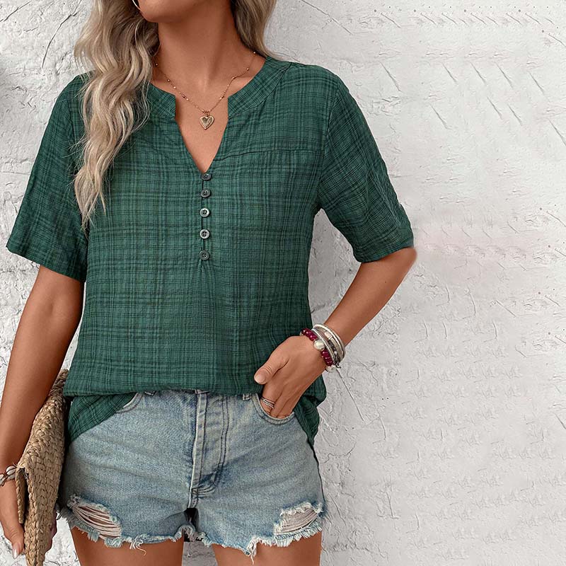 Vintage Rutig Blus