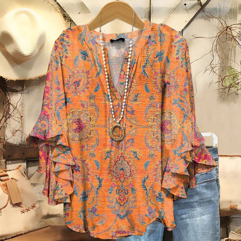 Vintage Avslappnad Blus