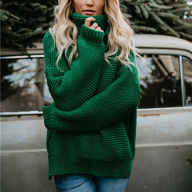 Enfärgad Turtleneck Tröja