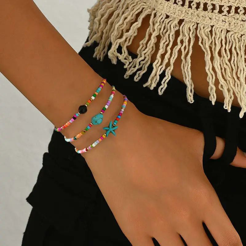 Bohemiskt Färgstarkt Armband Med Pärlor