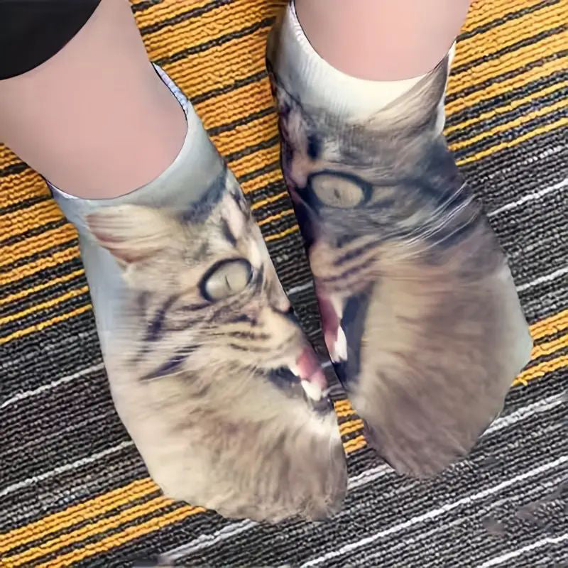 Kreativa Strumpor Med Katttryck