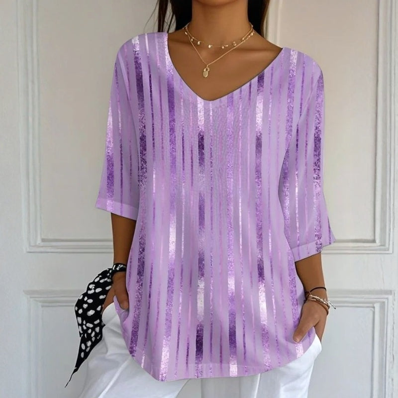 Avslappnad Randig Blus