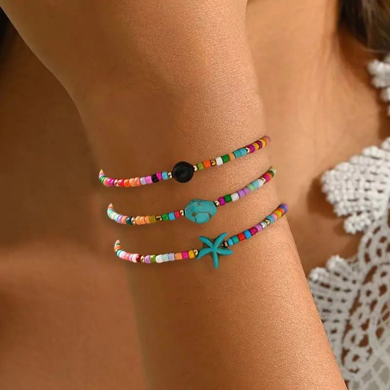 Bohemiskt Färgstarkt Armband Med Pärlor