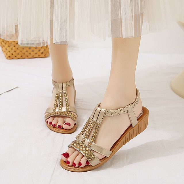 Strass Utsmyckade Kil Sandaler