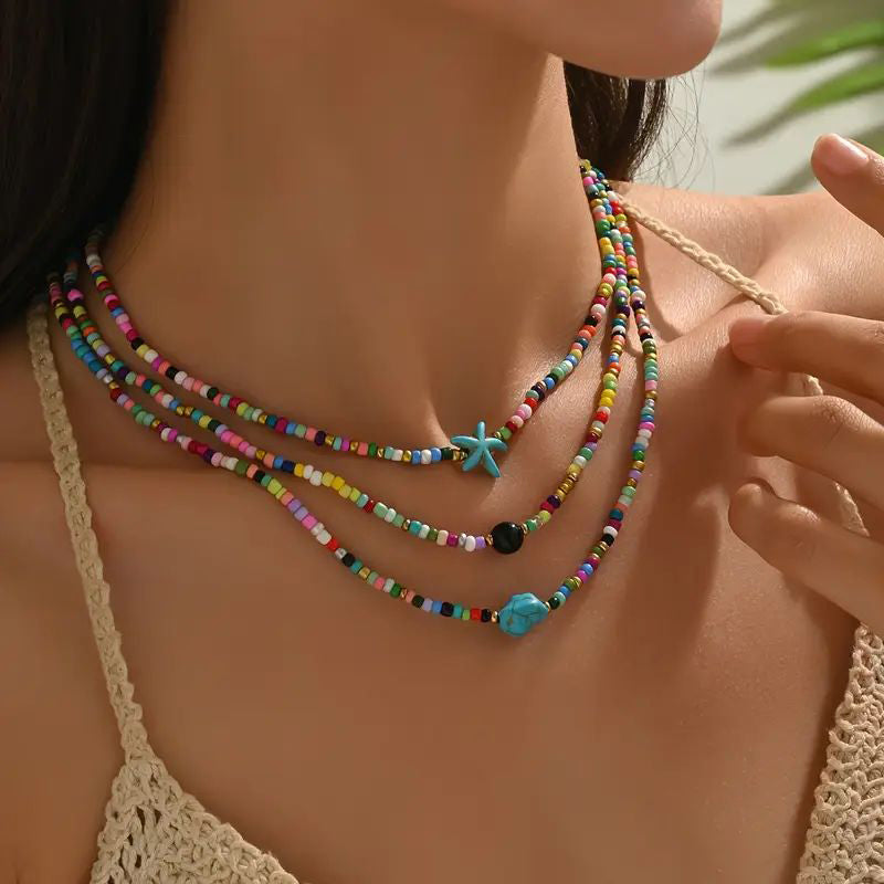 Bohemiskt Färgstarkt Pärlhalsband