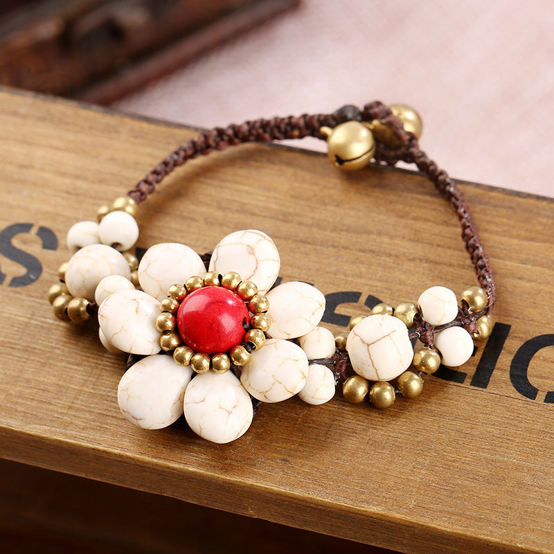 Handvävt Blommigt Armband