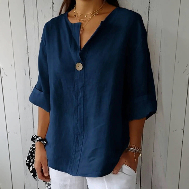 Casual Enfärgad Blus