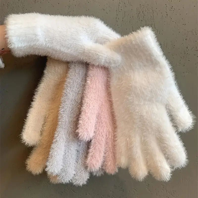 Enfärgade Varma Handskar