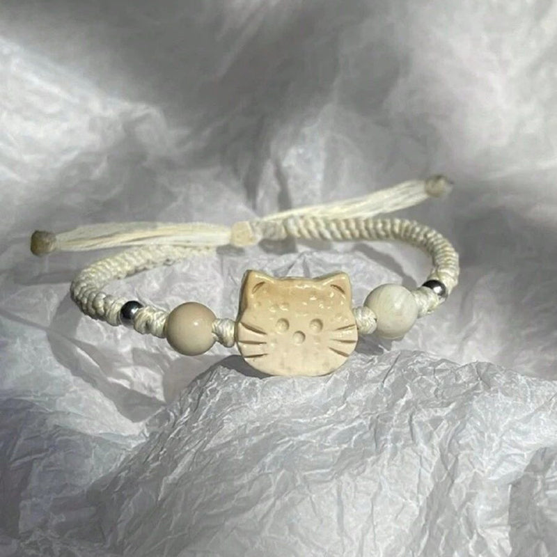 Flätat Armband Med Tecknad Katt