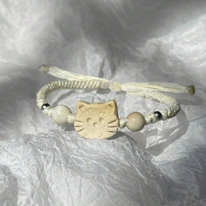 Flätat Armband Med Tecknad Katt