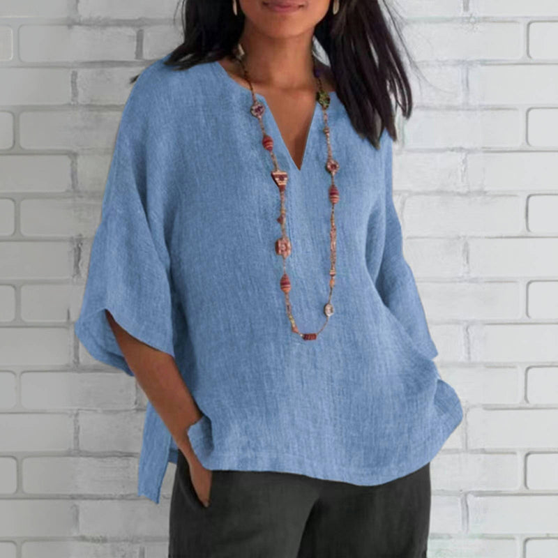 Casual Enfärgad Blus