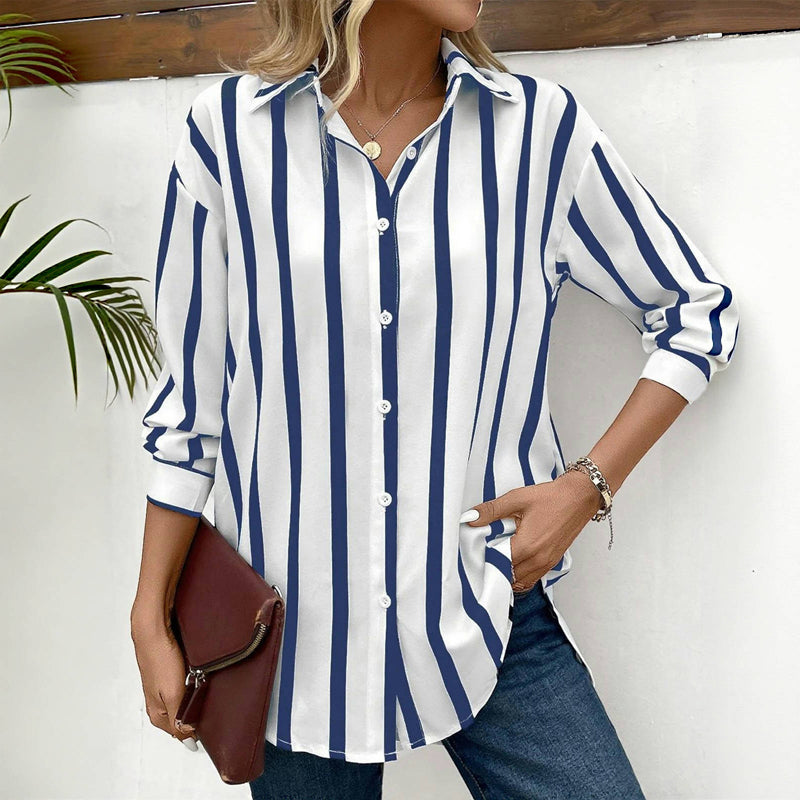 Avslappnad Randig Blus