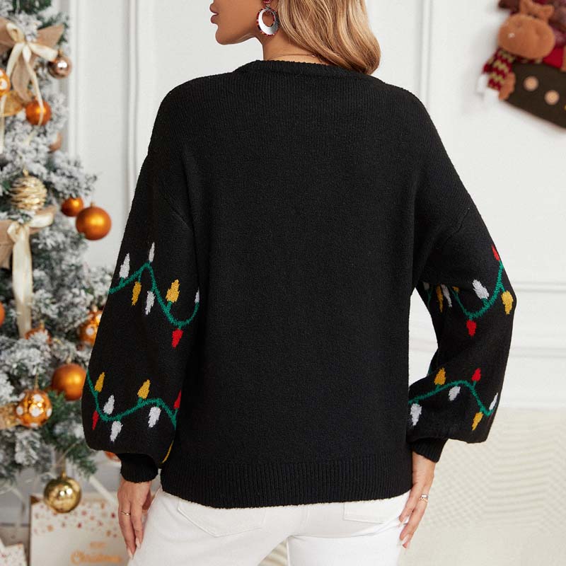Casual Julstickad Tröja