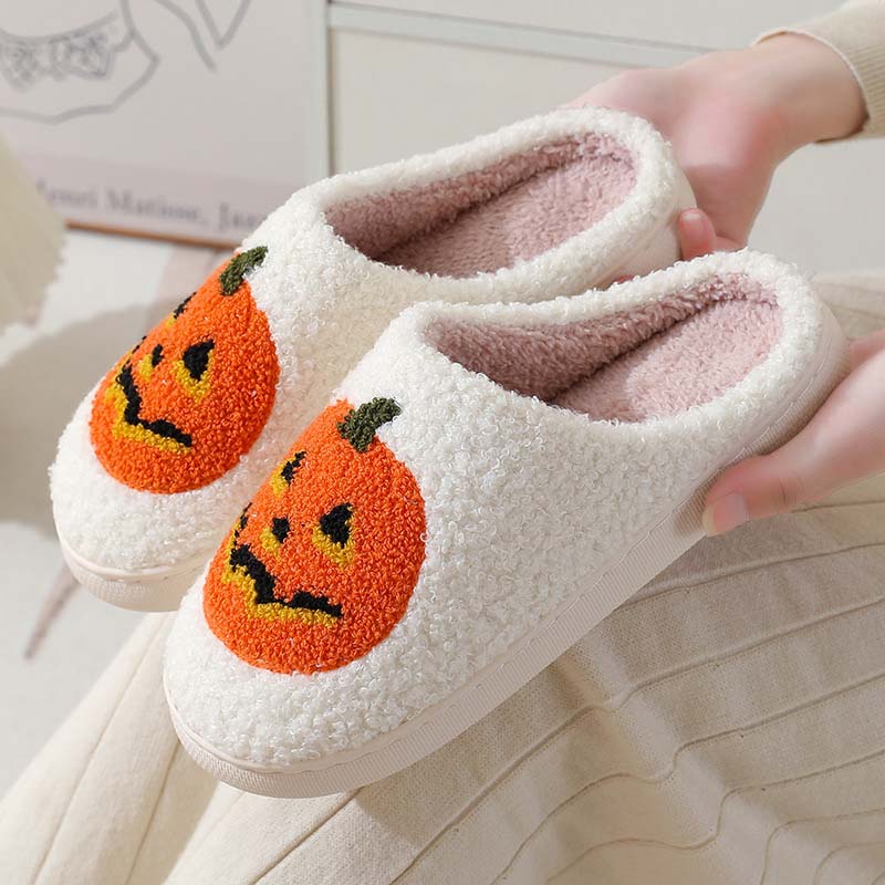 Halloween Pumpa Plysch Tofflor