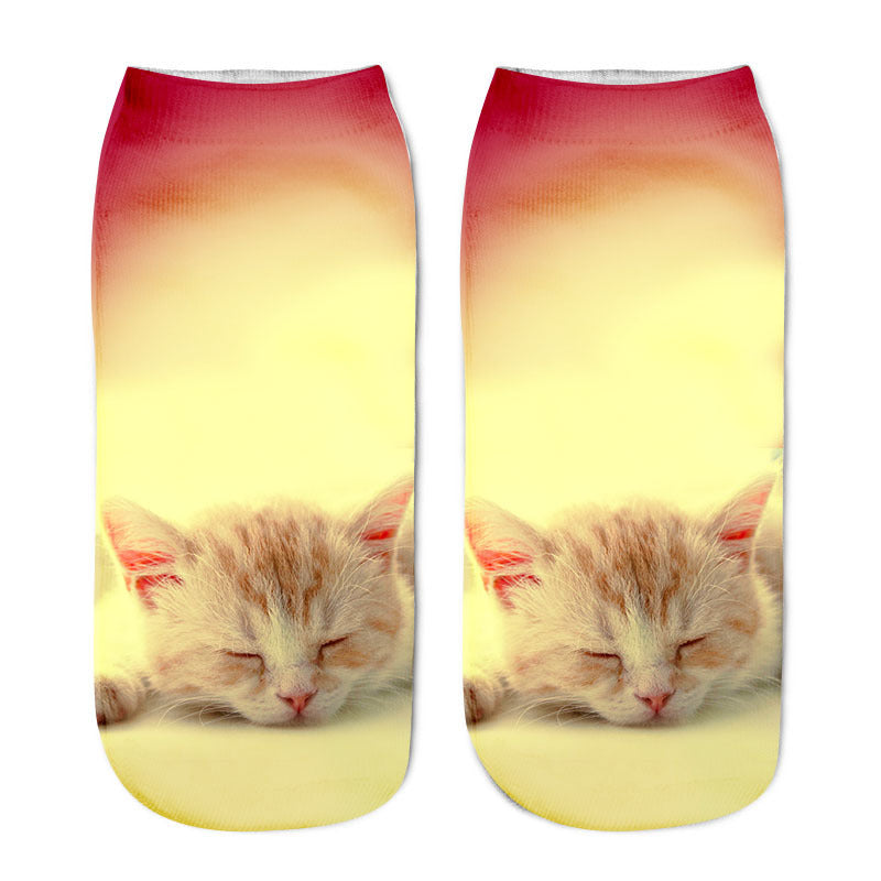 Kreativa Strumpor Med Katttryck