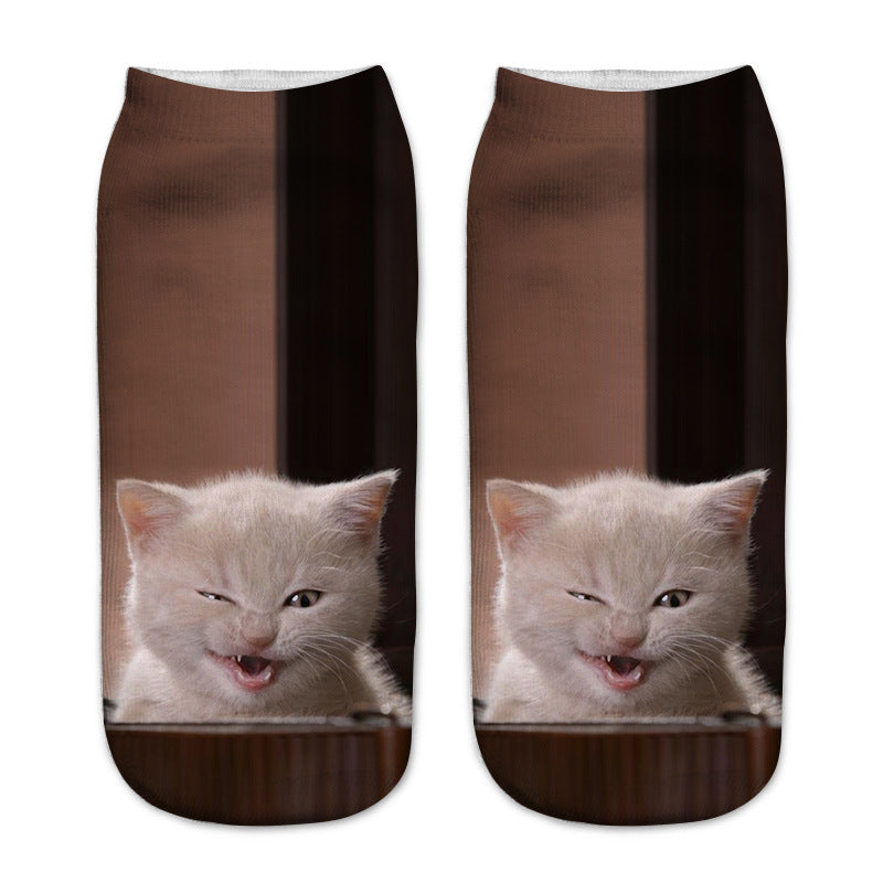 Kreativa Strumpor Med Katttryck