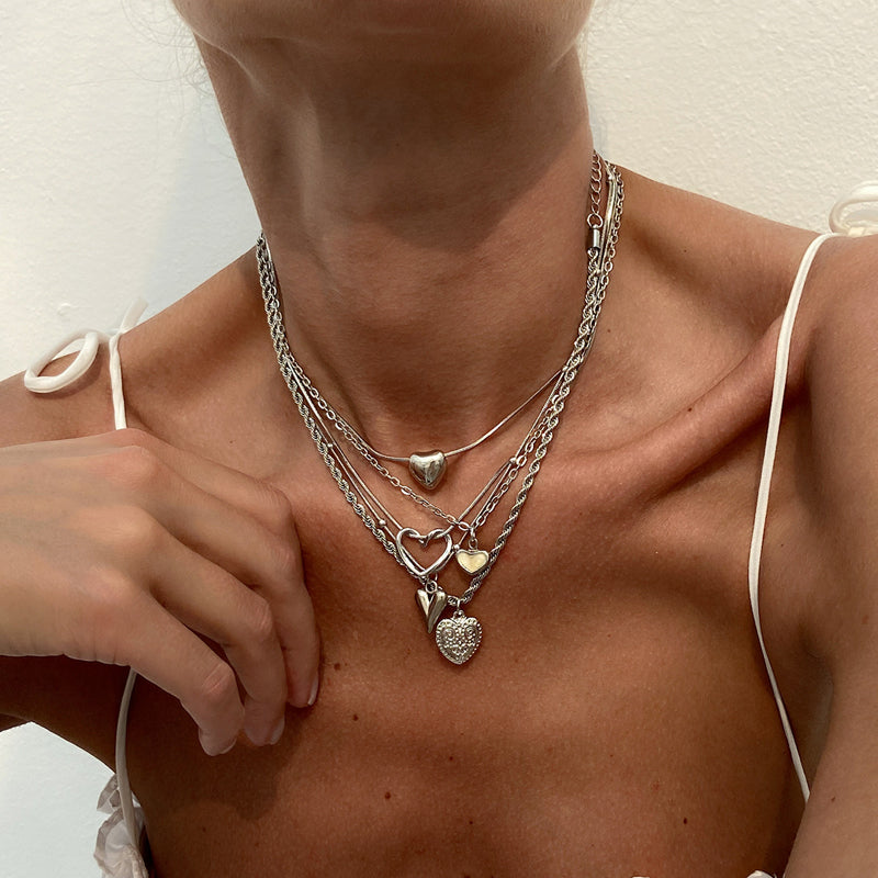 Hjärthänge Halsband Set