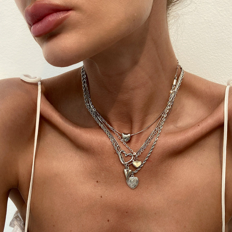 Hjärthänge Halsband Set