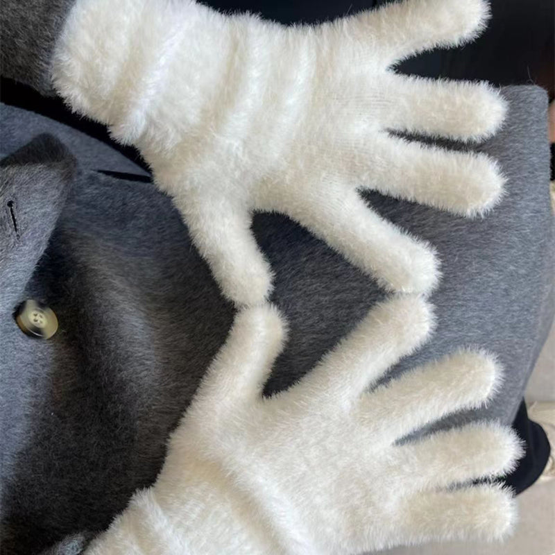 Enfärgade Varma Handskar