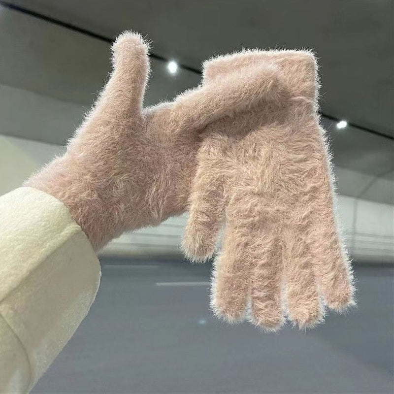 Enfärgade Varma Handskar