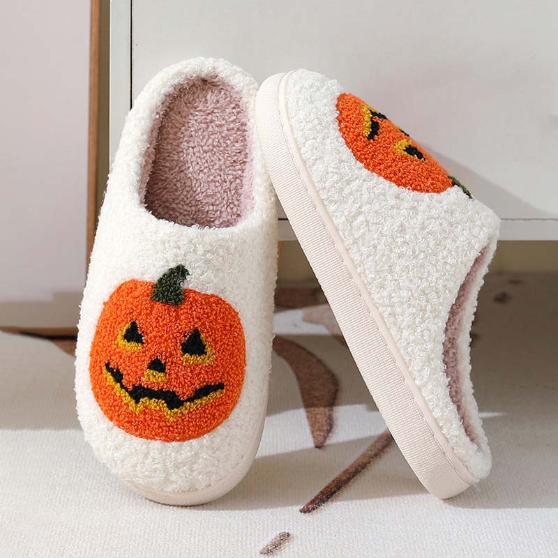 Halloween Pumpa Plysch Tofflor