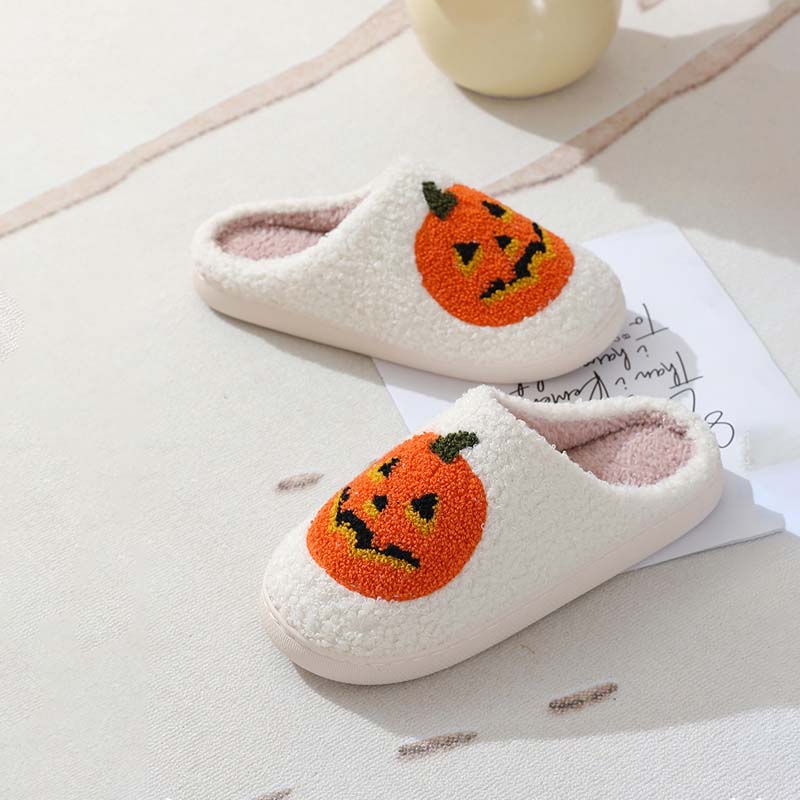 Halloween Pumpa Plysch Tofflor