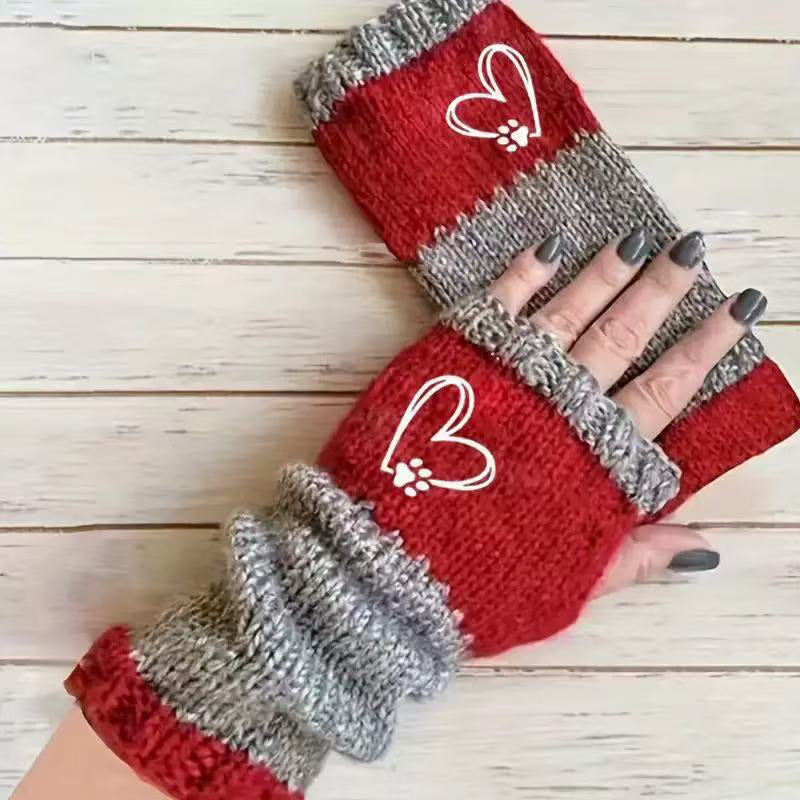 Varma Hjärtmönsterhandskar