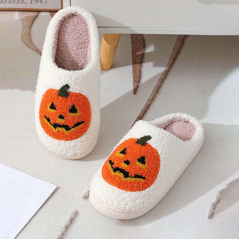 Halloween Pumpa Plysch Tofflor